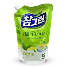 LION Chamgreen Squeaky Clean Green Tea Refill 1.2L 2ea