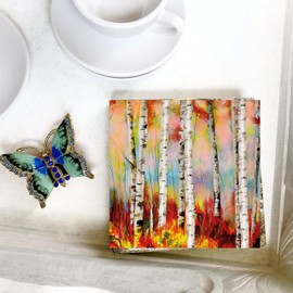 20 BIRCH FOREST Napkins - 13x13 Set for Thanksgiving and Autumn Decorative Use