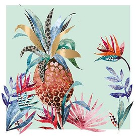 Pineapple Finished in Foil Any Occasion Greeting Card Ling Luanda Range Cards II1178