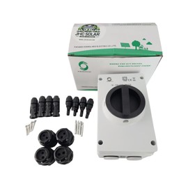 JHC Solar WSISO-63 IP66 Outdoor 1500V 63A 4P Solar PV DC Isolator Disconnector Switch, 4 Wire Glands for 10 AWG Wire, 8 PV Connectors