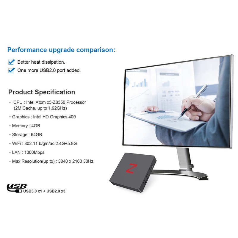 Z85 Beelink 2.4/5.8GHz Wifi VGA HDMI Quad Core Media Player