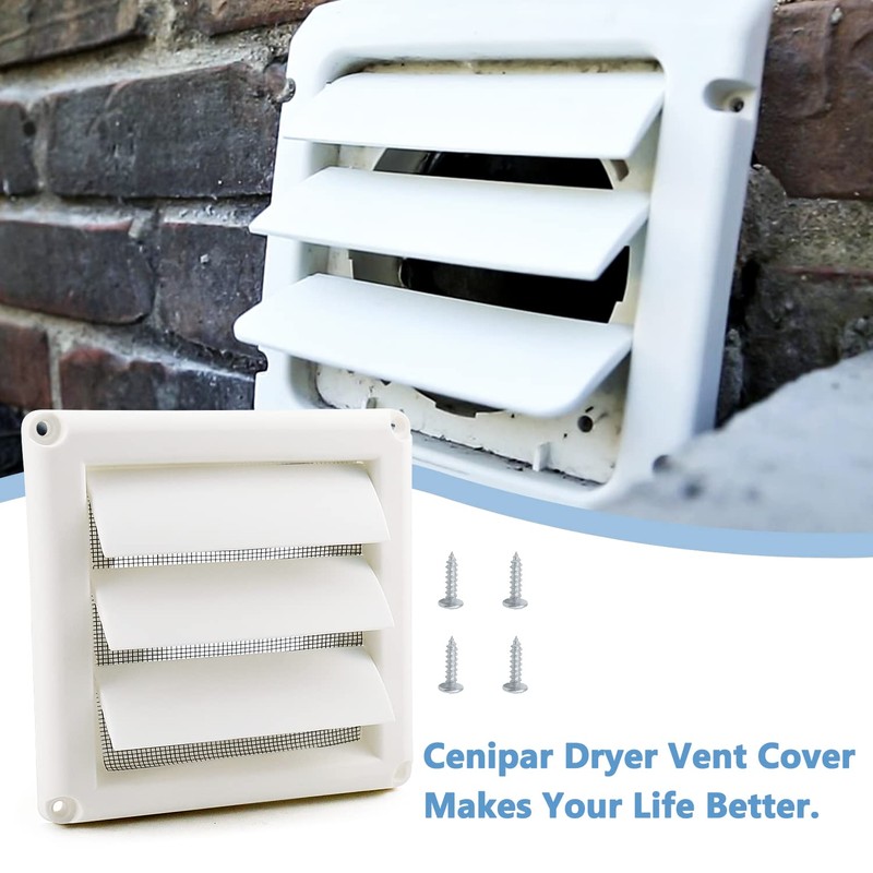 Cenipar 6" Louvered Vent Cover for External Wall Vent Cover