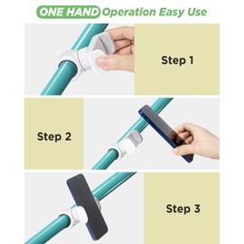 Stroller Phone Holder - Shopping Cart Phone Holder - Phone Holder with Clamp, Non-Slip 360 Degree Shopping Cart Phone Mount, Stroller Phone Holder Mount for Baby, Fit for All Phone Types, White