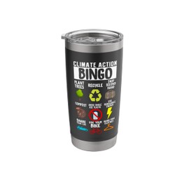 Climate Action Bingo Earth Day Climate Change Stainless Steel Insulated Tumbler