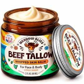 Crema humectante de sebo de res para la piel Sebo de res batido 100% alimentado con pasto Aceite de jojoba orgánico Manteca de karité orgánica Ayuda c
