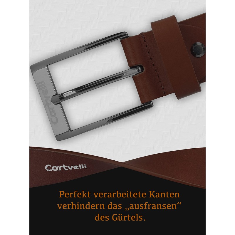 Cartvelli Business Leather Belt Men's 35 mm Made in Germany