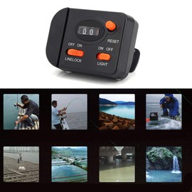 Tiiyee Line Counter, 99 m Line Fishing Counter Fishing Line Depth Gauge Digital Diaplay Attachment Rod Fishing Line Counter Portable Device Length Counter Fishing Accessories for Person Counter Golf