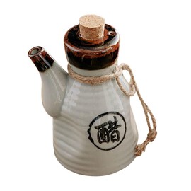 HANABASS Ceramic Soy Sauce Dispenser With Cork Top Stopper Traditional Japanese Pottery Shoyu Bottle Pot （200ml）