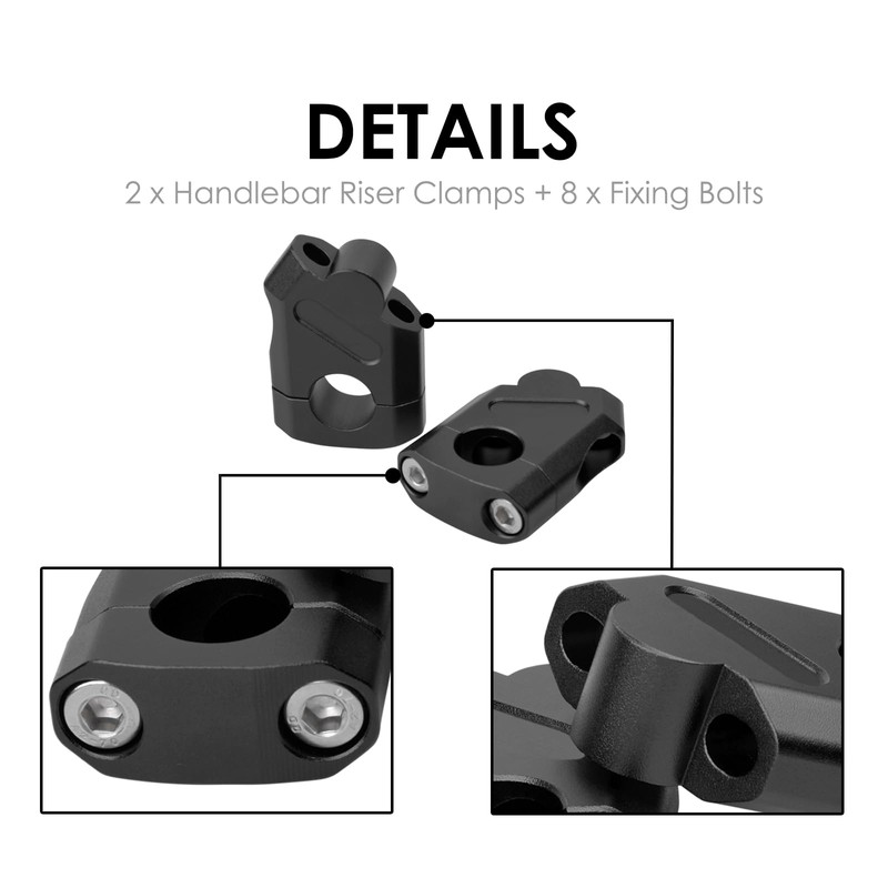 7/8" Universal Handlebar Bar Risers Motorcycle Bar Clamps 7/8" Bar