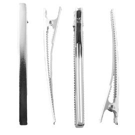 MAHAVIMOKSA 30pcs Skinny Alligator Hair Clips Metal Barrettes Hair Clips for Women and Girls DIY Craft (60mm, Silver)