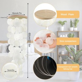 Wind Chimes for Outside Handcrafted Rainbow Capiz Shells Windchime Coastal Style Decor for Indoor/Outdoors Garden DecorColor: Rainbow, Size: 13*13*6 cm