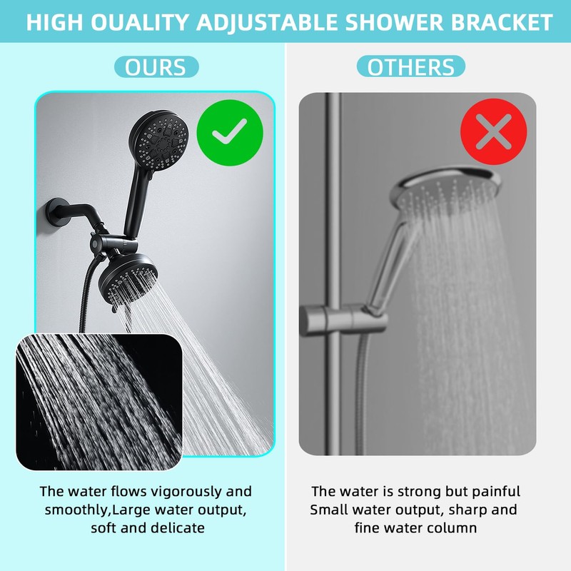 Matte Black Shower System - Dual Shower Head with Handheld