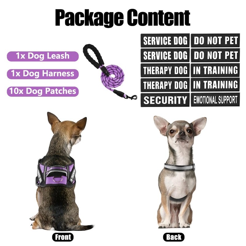 Service Dog Vest Harness and Leash Set, Animire in Training