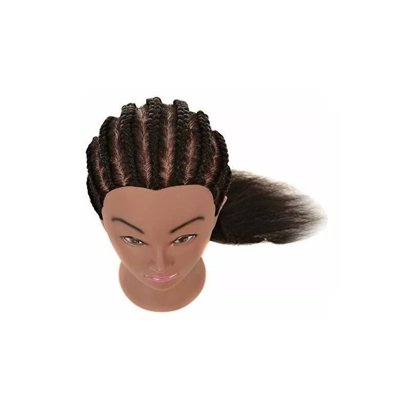 FUAI Maniqui Cabeza Cabello Natural Negro 55 Cm Coloración Fuai