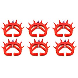 AAProTools 6 PCS Cow Nose Thorn Thick Plastic Cattle Nose Rings Milk Sucking Preventer Calf Weaner (Red)