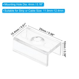 PATIKIL LED Strip Light Clips, 40 Pack Mounting Bracket Fixing Clips Plastic Clamp Holders with Screws for 11.9mm-12.4mm Neon RGB Light Cable Ribbon, Clear