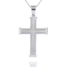 Claddagh Collar con colgante de cruz religiosa de plata de ley maciza de oro, Plata esterlina