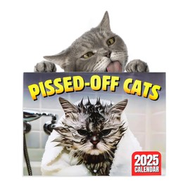 AKONE Pissed Off Cats Calendar 2025, Funny Wall Calendar 2025, 12 Month Calendar 2025, Pissed Off Cats Cat Pattern Calendar, 2025 Multi-Purpose Wall Calendar for Planning for Cat Lovers