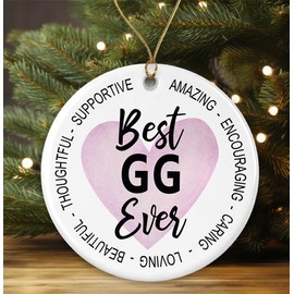 AnhTram97 Best Gg Ever Christmas Ornament - Xmas Ornament Gift for Gg - Christmas Ideas for Gg - Xmas Holidays Celebration Decoration - Merry Christmas Ornament Printed on Both Sides