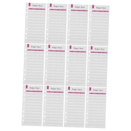 TEHAUX 1set Budget Planner Refills Thick Punched Expense Tracker Sheets Lightweight Portable Budgeting for Easy Financial Management 12pcs