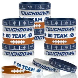Deekin 32 Pcs Football Silicone Bracelets Football Party Favor Bracelet Football Motivational Rubber Bracelets for Men Women Fan Party Favors Sport Theme Birthday Party Supplies Gifts (Cowboys)