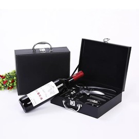 Wine Opener Corkscrew Set Bottle Opener Set With Wooden Leather Gift Box