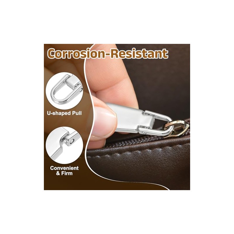 sourcing map 4pcs Zipper Pull, 1.42 Inch Zinc Alloy Zip