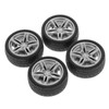 4Pcs Black 48mm Rubber Tires, Simulation Rubber Wheel Tire Wheel