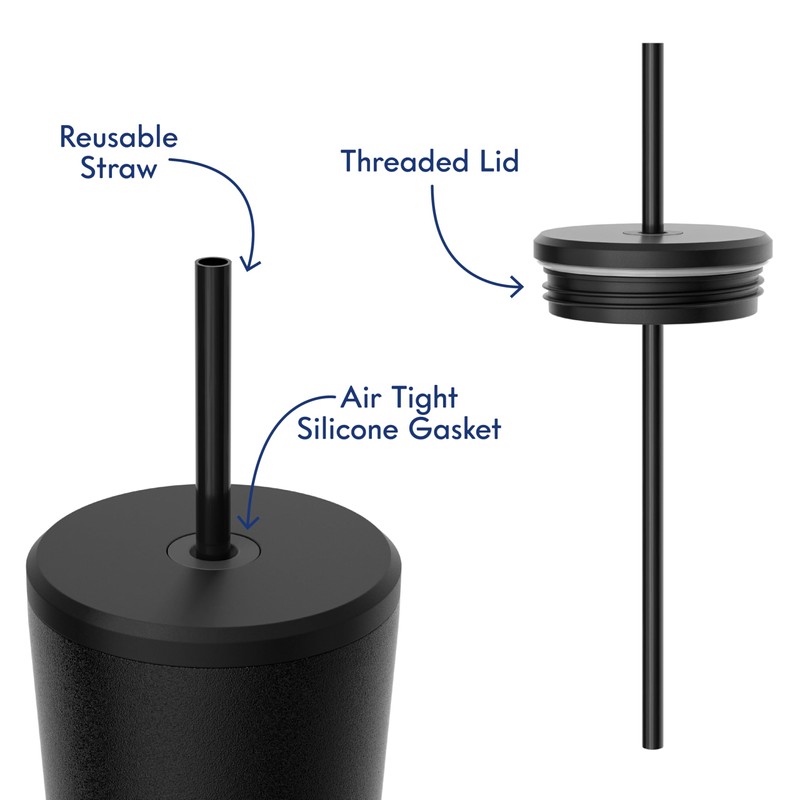 go! 24oz Stainless Steel Straw Tumbler with Triple Insulation &