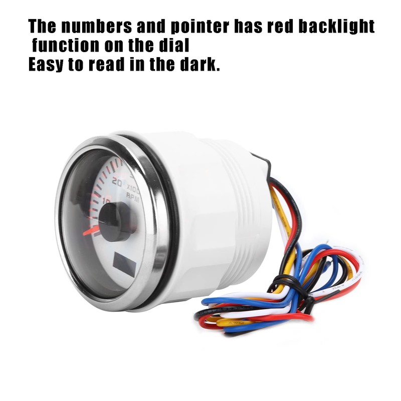 Fydun Car Tachometer 52 mm 6K Pointer Speedometer IP67 Waterproof