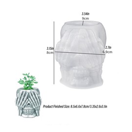 Skull Storage Box Candle Holder Epoxy Resin Mold Concrete Flower Pot Silicone Mold Succulent Planter Vase Plaster Cement Clay Mould