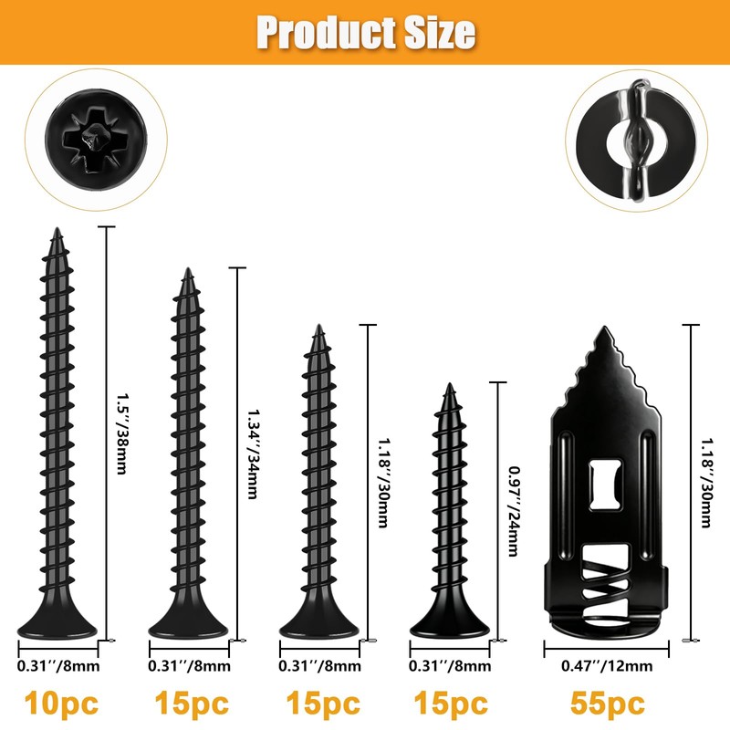 KURUI Metal Self Drilling Drywall Anchors,Heavy Duty Wall Anchor and