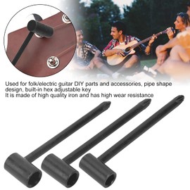Truss Rod Wrench, Smooth Universal Guitar Neck Adjustment Tool for Maintenance(Black 6.35MM+7MM+8MM Three Suits)