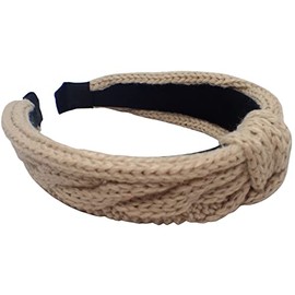 Topkids Accessories Crochet Knot Alice Bands Adult Women, Hair Accessories for Women, Hair Bands for Women, Thick Headband, Womens Headbands, Head Bands Adult Women, Wide Headbands (Beige)