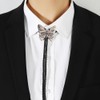 AZORA Western Bolo Tie Men Cowboy Butterfly Leather Necktie Leather