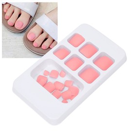 Brrnoo 24 Piezas de Uñas Postizas de Color Sólido, Presione en Las Uñas de los Pies, Uñas Cortas Cuadradas Y Falsas, Uñas Postizas para Mujeres Y Niña