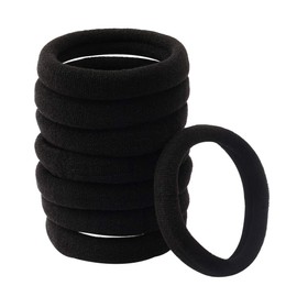 nuoshen nuoshen 100 Pcs Hair Ties for Women, Cotton Hair Bands Elastic Hair Bobbles Stretch Strong Hairbands Ponytail Holders for Thick Heavy and Curly Hair(Black)