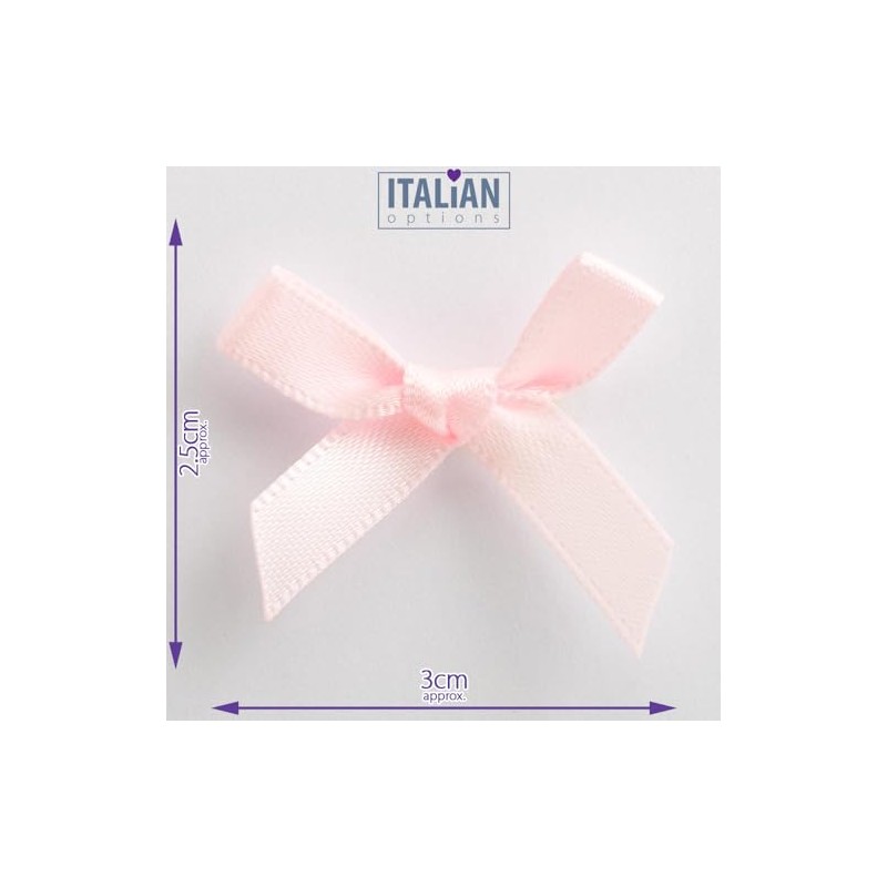 Italian Options Satin Craft Bows 100-Piece Pack, 3 cm Bow