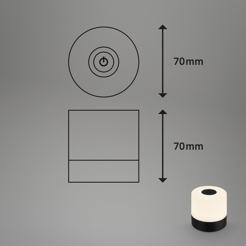 BRILONER Mini LED Table Lamp Wireless, Dimmable Bedside Lamp Touch,