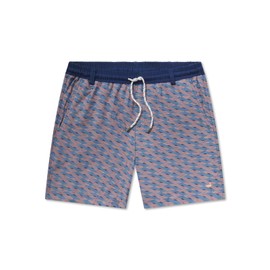 Southern Marsh Men's Dockside Lattice Swim Trunk, Slate/Peach, X-Large