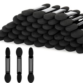 G2PLUS 100PCS Sponge Eyeshadow Applicators - Disposable Eyeshadow Applicators - Black Eye Shadows Sponge Brushes - Eye Makeup Applicators for Nails and Eyeshadow Makeup