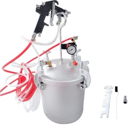 2 1/2 Gallon 10L High Pressure Pot Air Paint Spray Gun, Pressure Tank with Spray Gun and 13-Feet Dual Hose Industrial Painting Painter