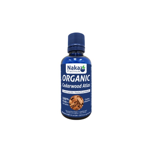 Naka 100% Pure Organic Cedarwood Atlas Essential Oil - 50ml + BONUS