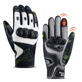 ROCKBROS Gel Padded Full Finger Gloves Touchscreen Cycling Gloves Bike Gloves for Men Women Non-Slip Breathable Mountain Bike Gloves for All Seasons, Road Bike, Gravel Bike, Climbing, Mountaineering