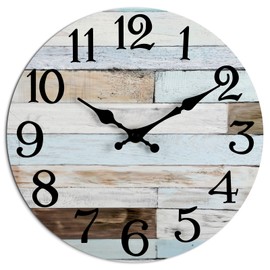 KECYET Wall Clock - 16 Inch Large Silent Non-Ticking Wall Clocks Battery Operated Coastal Country Style Decorative for Living Room, Kitchen, Home,Bathroom, Bedroom, Laundry Room