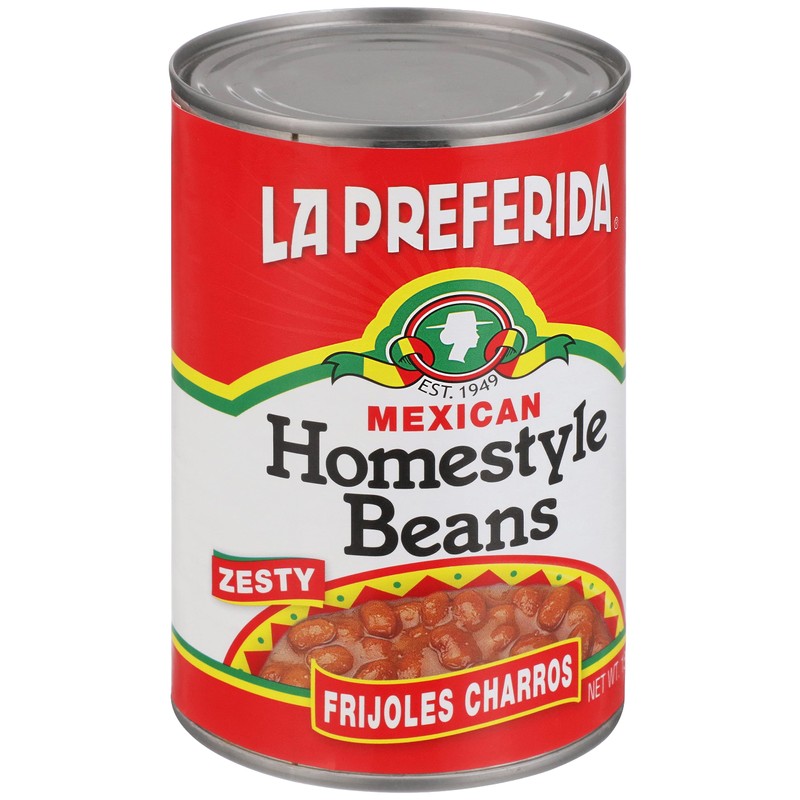 La Preferida Mexican Foods Homestyle Beans, Frijoles Charros, 15 OZ.