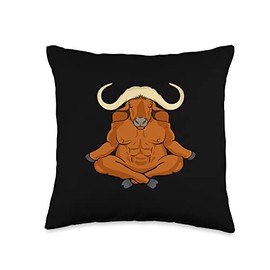 Musk Ox Gifts For Musk Ox Lovers Ox Men Musk Yoga Muskox Meditation Throw Pillow, 16x16, Multicolor