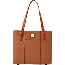 Dooney & Bourke Women's Small Lexington Tote in Pebble Grain Leather, Handbag with Long Leather Shoulder Straps, Caramel