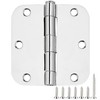Polished Chrome Door Hinges 3.5 Inch 3 Pack Indoor 3