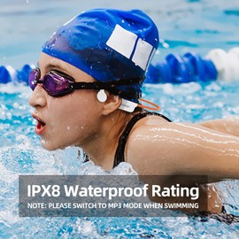 Tayogo Swimming Headphones, IPX68 Waterproof Bone Conduction Headphone Bluetooth 5.4, Open Ear Headset,32G of MP3 Player, Running, Cycling, Earbuds Underwater White